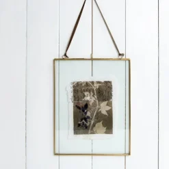 Rex London Double sided glass and brass metal hanging frame (25 x 20cm) Clearance