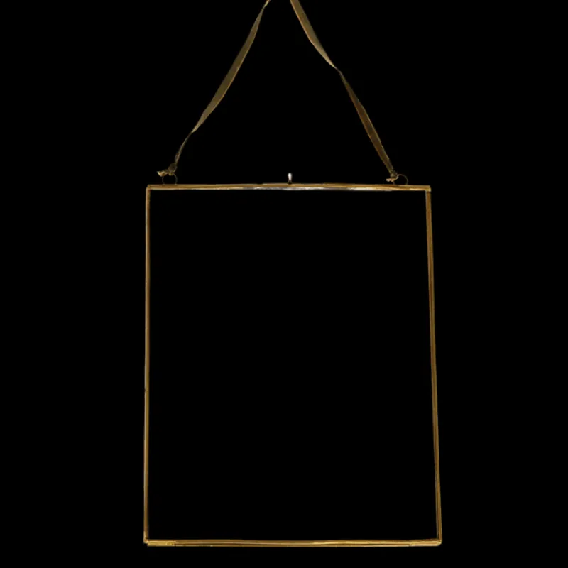 Rex London Double sided glass and brass metal hanging frame (25 x 20cm) Clearance