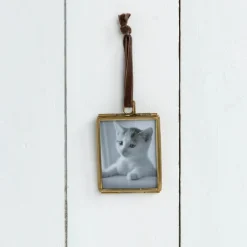 Rex London Double sided glass and brass metal hanging frame (4.5 x 5.5cm) Discount