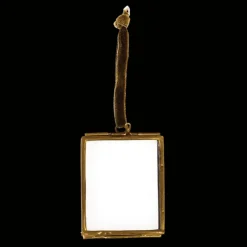 Rex London Double sided glass and brass metal hanging frame (4.5 x 5.5cm) Discount