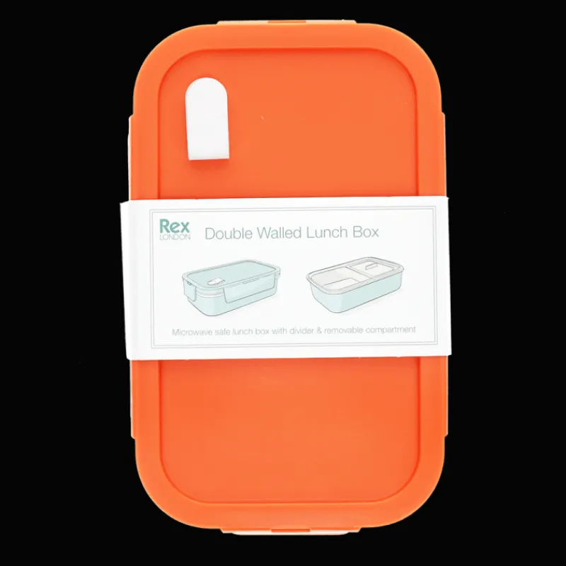 Rex London Double wall lunch box with divider - Orange Clearance