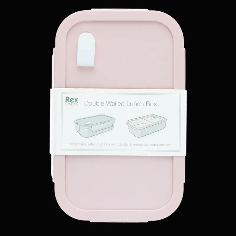 Rex London Double wall lunch box with divider - Pink Outlet