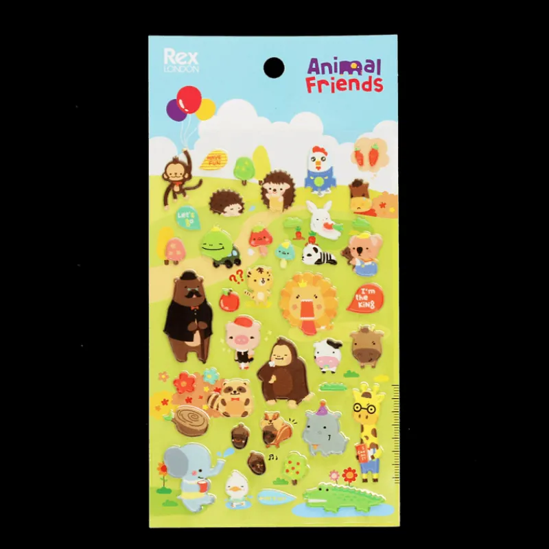 Rex London 3D puffy stickers - Animal Friends Clearance