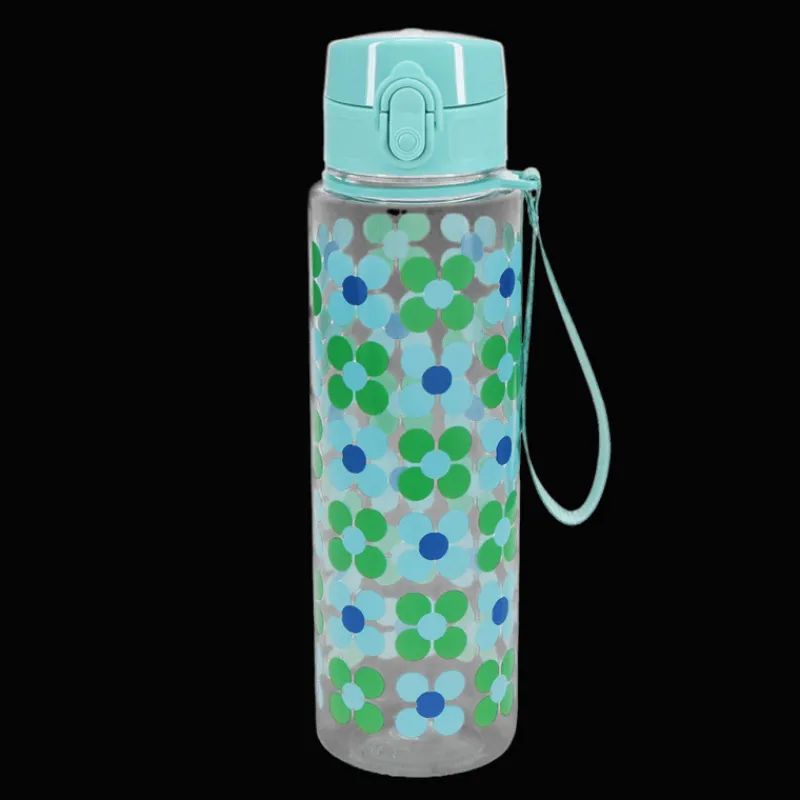 Rex London Drinks bottle with push button lid 700ml - Blue and green Daisy Sale