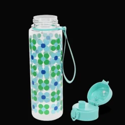 Rex London Drinks bottle with push button lid 700ml - Blue and green Daisy Sale