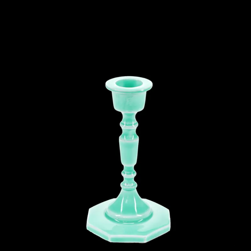 Rex London Enamel candlestick (13cm) - Aqua Hot