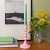 Rex London Enamel candlestick (19cm) - Pink Best