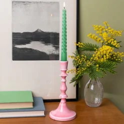 Rex London Enamel candlestick (19cm) - Pink Best