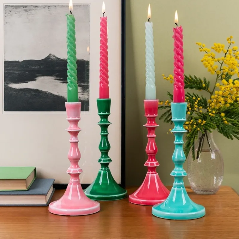 Rex London Enamel candlestick (19cm) - Pink Best