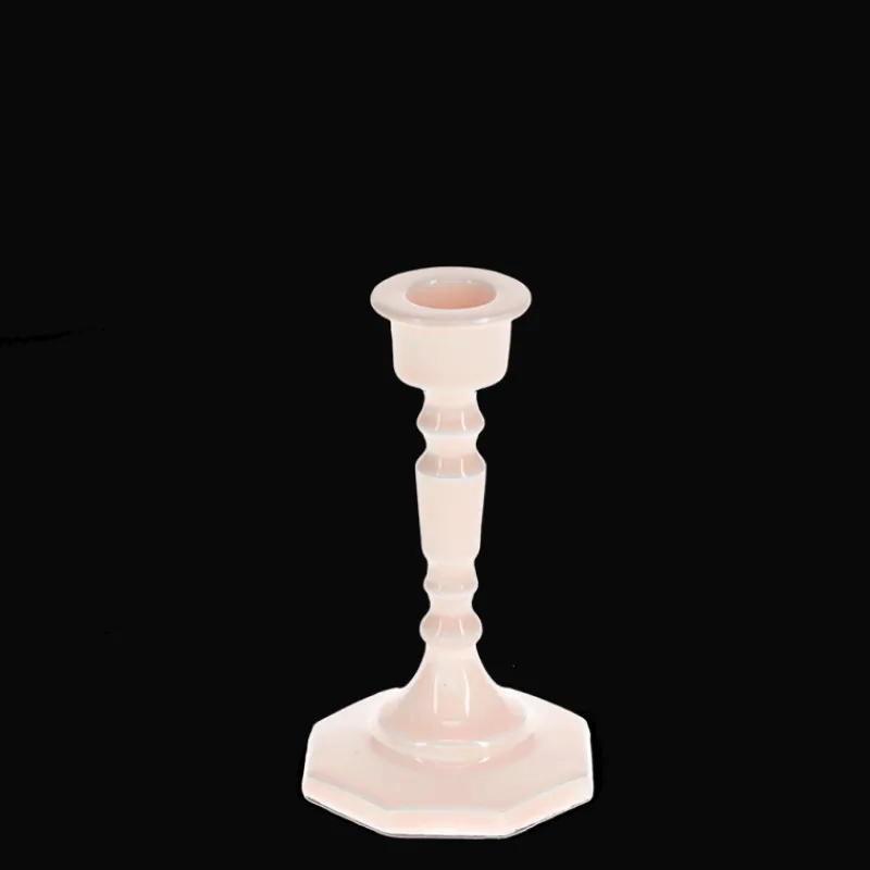 Rex London Enamel candlestick (13cm) - Soft pink New