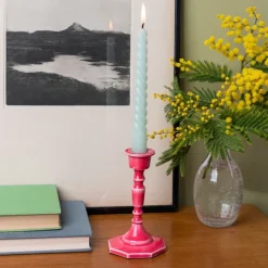 Rex London Enamel candlestick (13cm) - Vibrant pink Hot