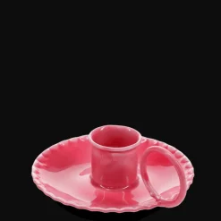 Rex London Enamel chamberstick candle holder - Vibrant pink New