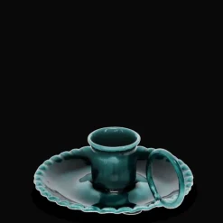 Rex London Enamel chamberstick candle holder - Blue Online