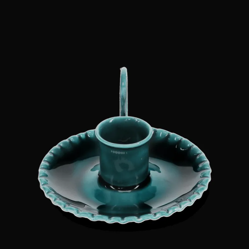 Rex London Enamel chamberstick candle holder - Blue Online