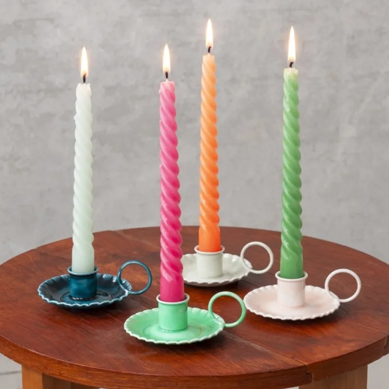 Rex London Enamel chamberstick candle holder - Blue Online
