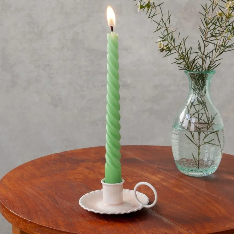 Rex London Enamel chamberstick candle holder - Soft pink Fashion