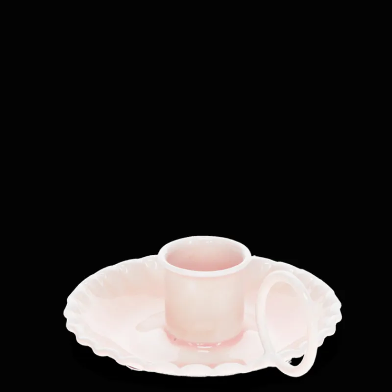 Rex London Enamel chamberstick candle holder - Soft pink Fashion