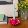 Rex London Enamel cupped flower candle holder - Vibrant pink Online