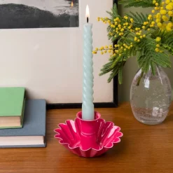 Rex London Enamel cupped flower candle holder - Vibrant pink Online