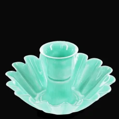 Rex London Enamel cupped flower candle holder - Aqua Online