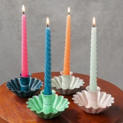 Rex London Enamel cupped flower candle holder - Light grey Fashion