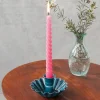 Rex London Enamel cupped flower candle holder - Blue Clearance