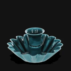 Rex London Enamel cupped flower candle holder - Blue Clearance