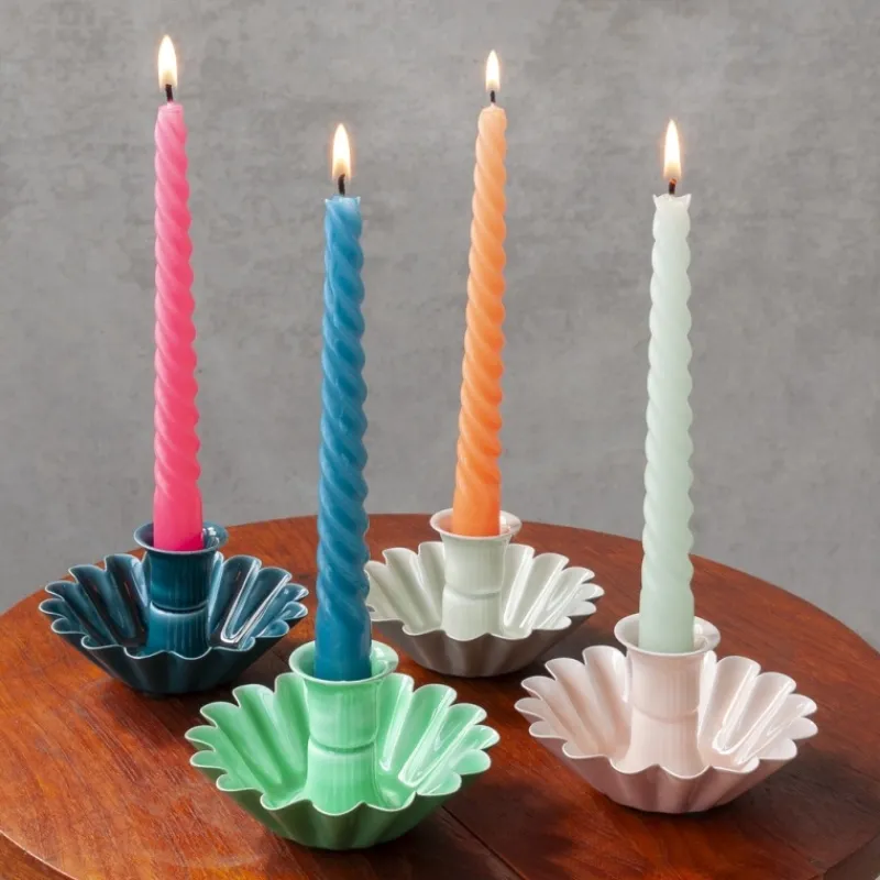 Rex London Enamel cupped flower candle holder - Soft pink Discount