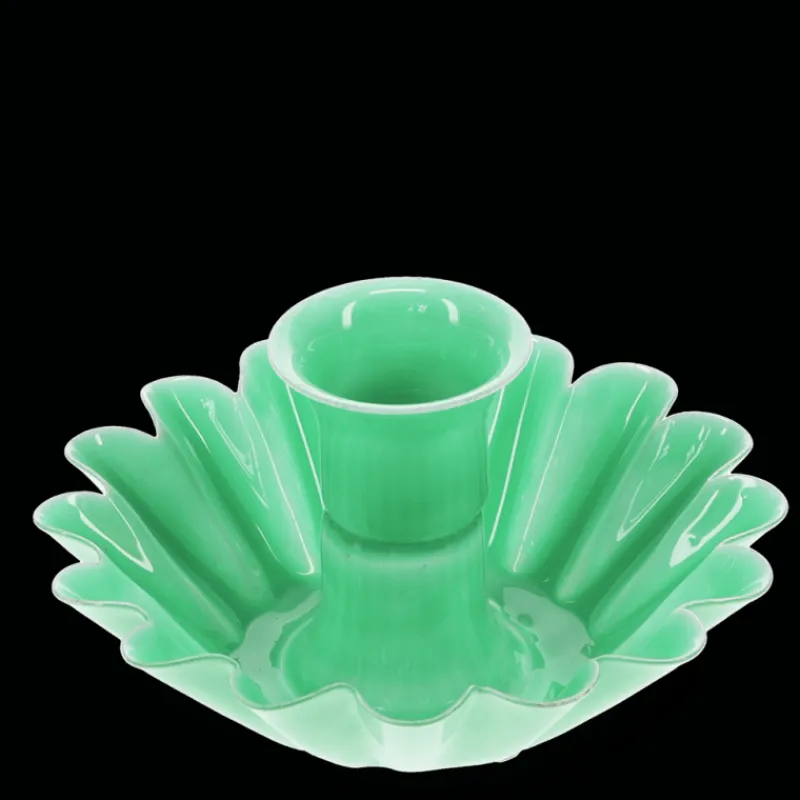 Rex London Enamel cupped flower candle holder - Green Online
