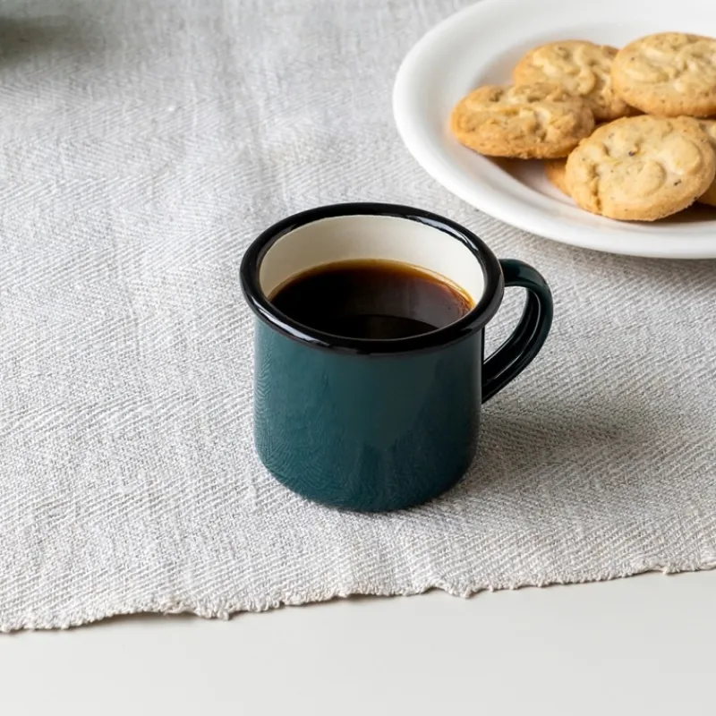 Rex London Enamel espresso mug 150ml - Dark green Sale