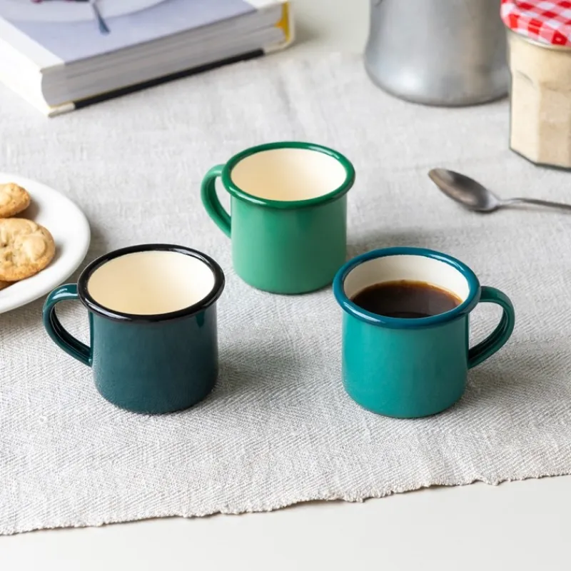 Rex London Enamel espresso mug 150ml - Dark green Sale