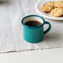 Rex London Enamel espresso mug 150ml - Teal Outlet