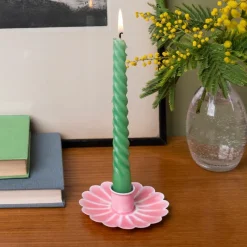 Rex London Enamel flat flower candle holder - Pink Online