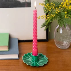 Rex London Enamel flat flower candle holder - Dark green Best
