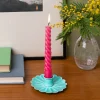 Rex London Enamel flat flower candle holder - Aqua Discount