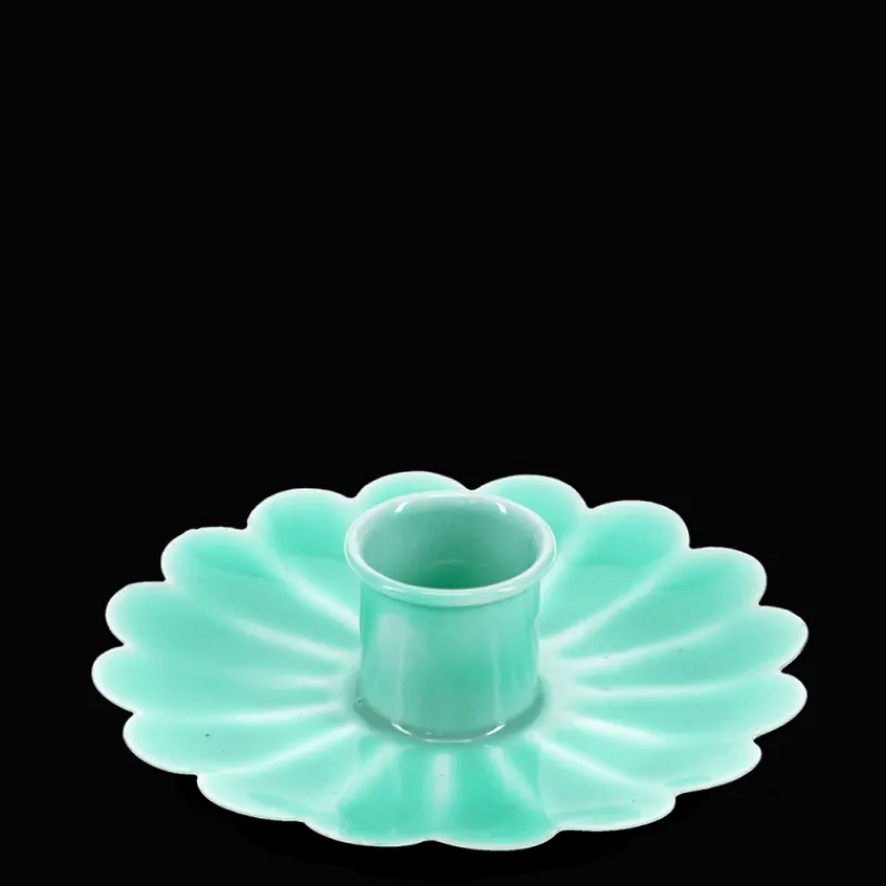 Rex London Enamel flat flower candle holder - Aqua Discount