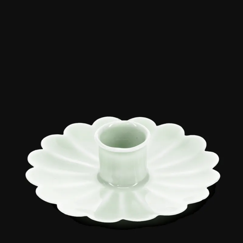 Rex London Enamel flat flower candle holder - Light grey New