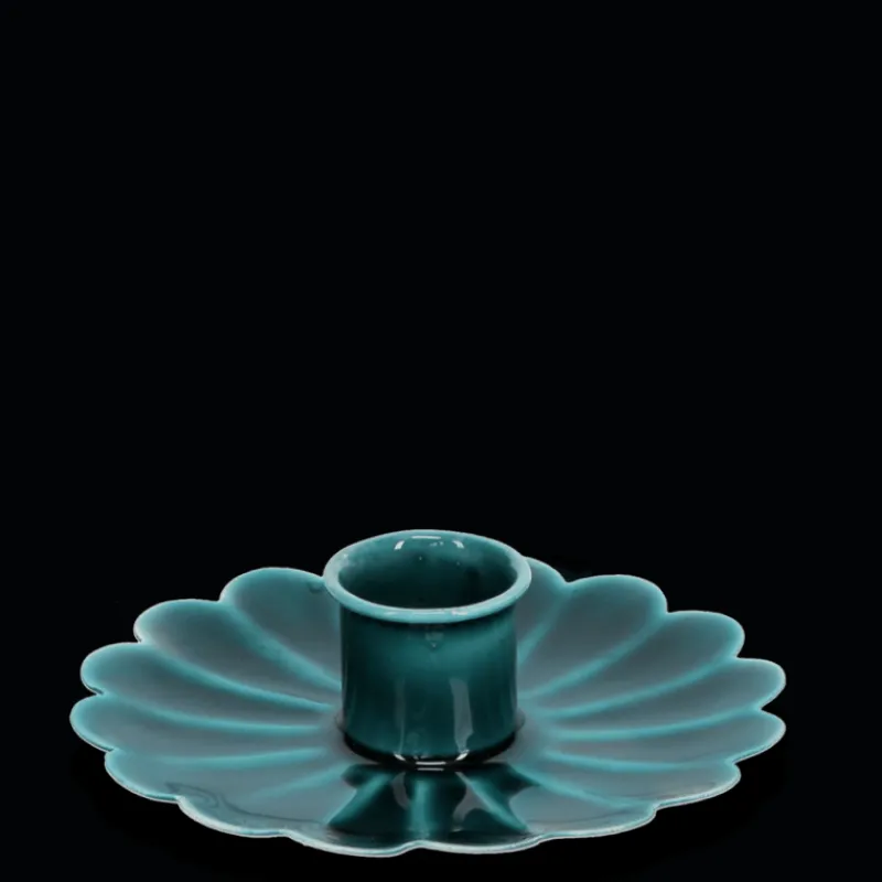 Rex London Enamel flat flower candle holder - Blue Sale