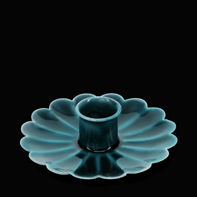 Rex London Enamel flat flower candle holder - Blue Sale