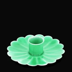 Rex London Enamel flat flower candle holder - Green Outlet