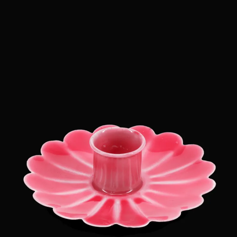 Rex London Enamel flat flower candle holder - Vibrant pink Outlet