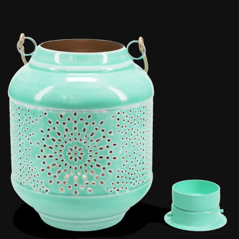Rex London Enamel tealight lantern - Aqua Online