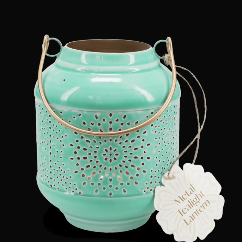 Rex London Enamel tealight lantern - Aqua Online