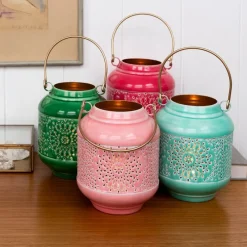 Rex London Enamel tealight lantern - Aqua Online