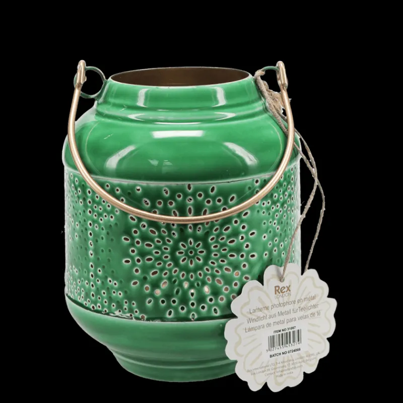 Rex London Enamel tealight lantern - Dark green Best