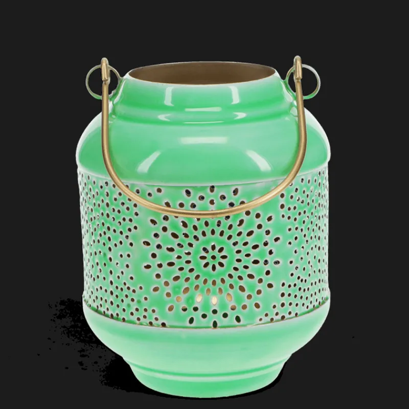 Rex London Enamel tealight lantern - Green Outlet
