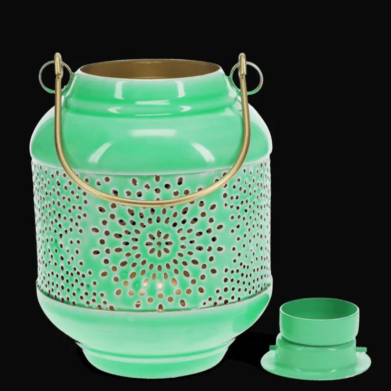 Rex London Enamel tealight lantern - Green Outlet