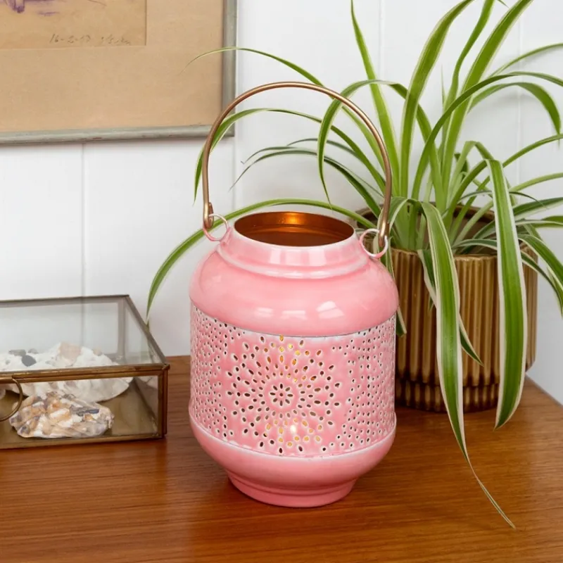 Rex London Enamel tealight lantern - Pink Discount