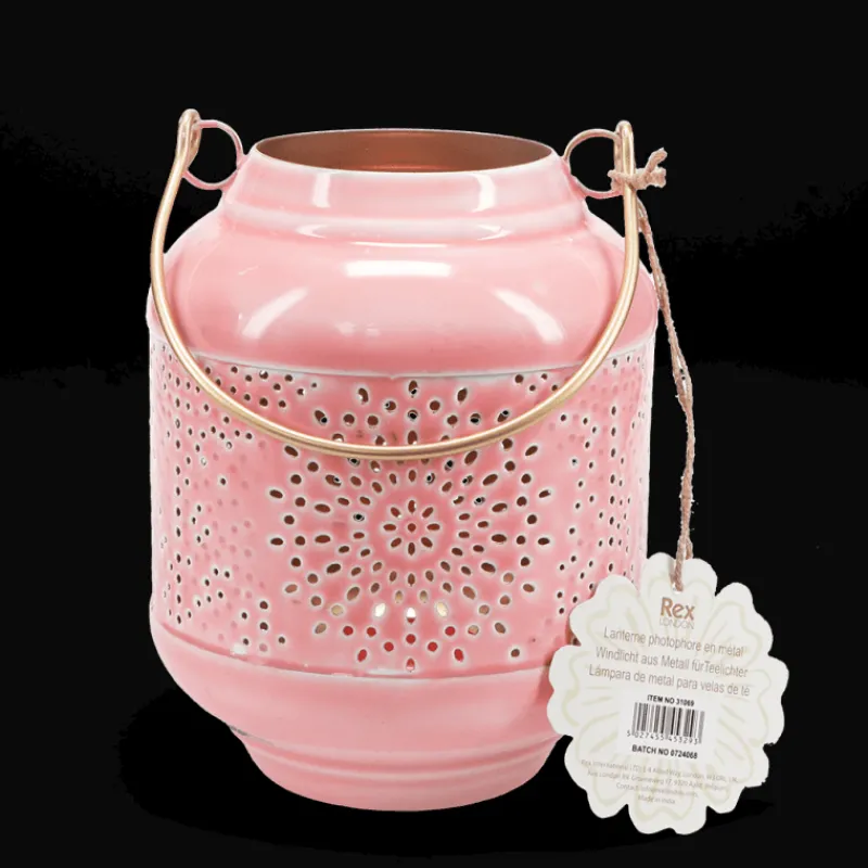 Rex London Enamel tealight lantern - Pink Discount