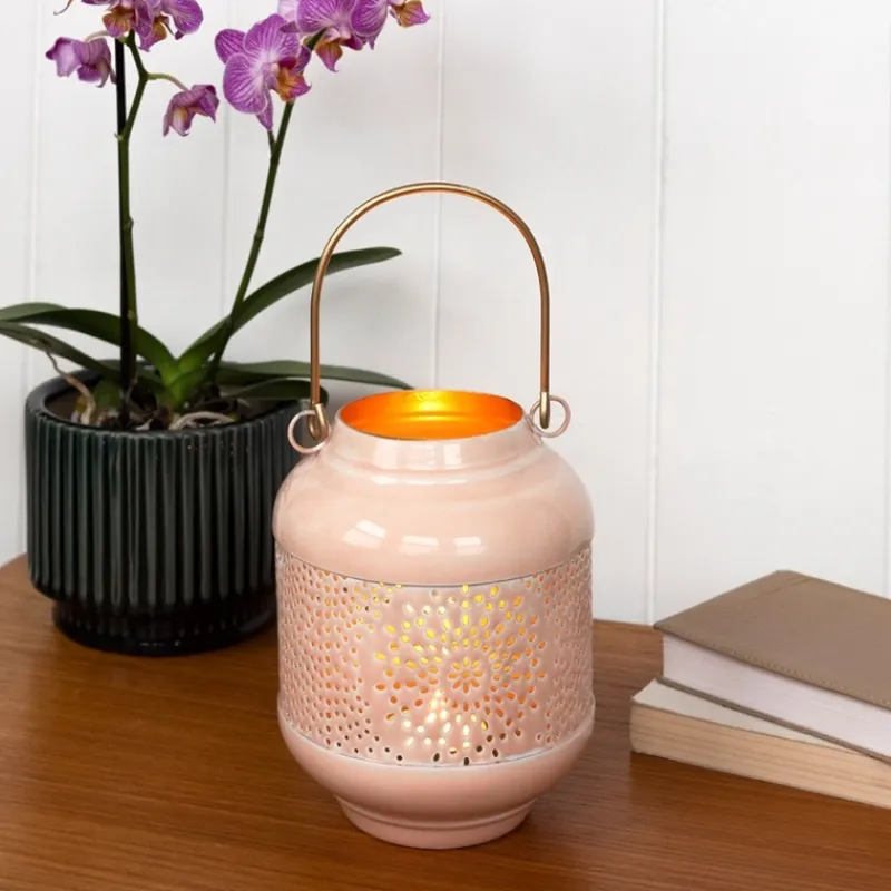 Rex London Enamel tealight lantern - Soft pink Best